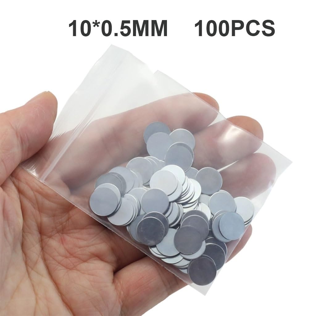 Lamiera di Ferro Rotonda Ultrasottile 100 Pezzi 0,5 mm Lamina Rettangolare 10x0,5mm per Magneti