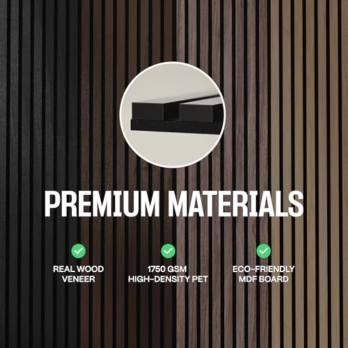 Image of 2-Pack Wood Panels for Wall - Acoustic Wood Slat Wall Panels, Soundproof Wooden Paneling for Interior Decor