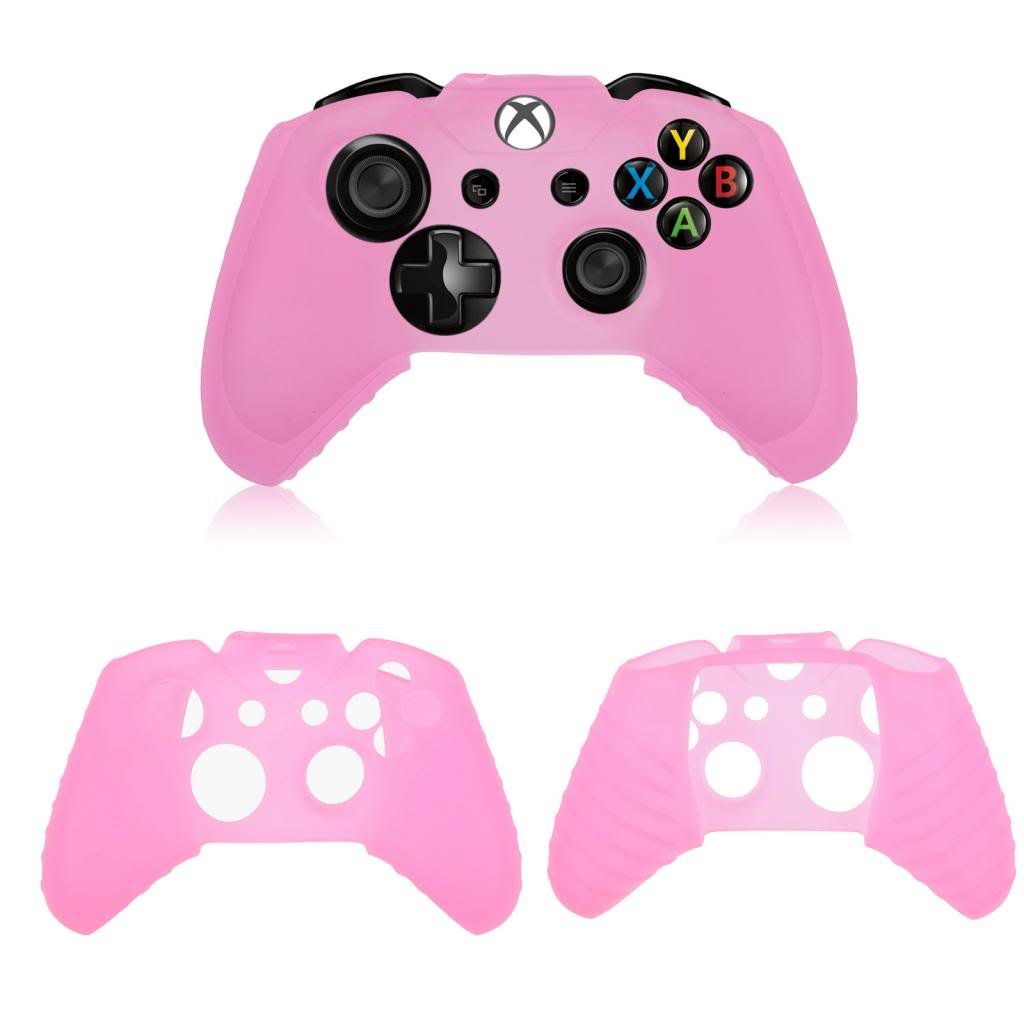 VicTsing Pink Soft Silicone Gel Rubber Case Skin Grip Cover for Microsoft Xbox One controller