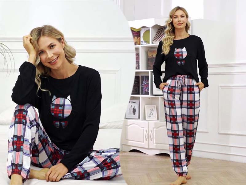 Pyjama Femme 2 Pièces En Coton - Confortable Et Élégant Pour La Nuit