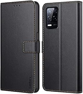 Ganbary Compatible with Realme 8 5G/ Narzo 30 5G Case, Premium PU Leather Flip Case Wallet Phone Case [Full Protection] [Card Slots] [Kickstand] for Realme 8 5G / Narzo 30 5G, Black