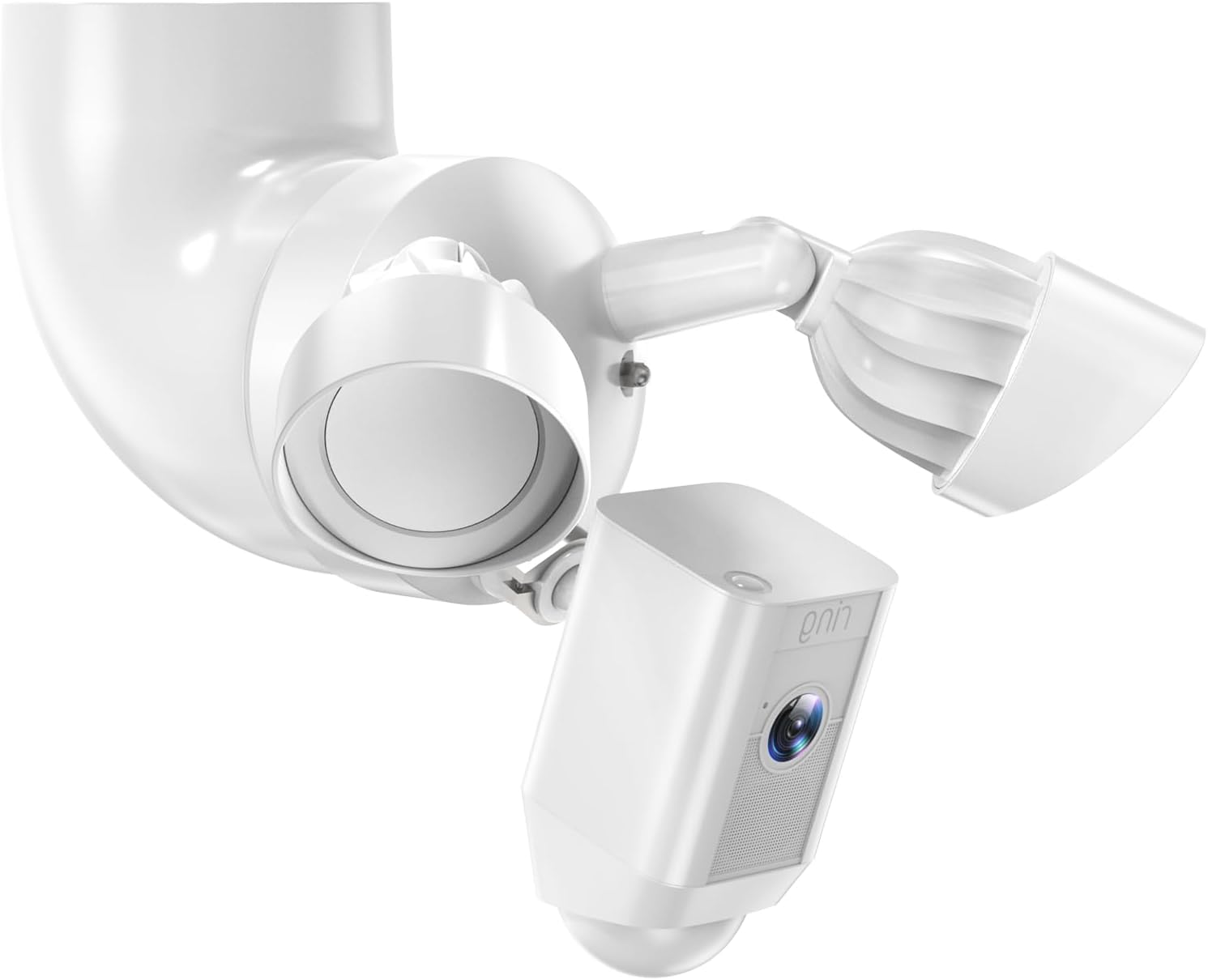 QUIDDITY Eave Mount Compatible with Ring Floodlight Camera Wired Pro/Plus, Blink Wired Floodlight Camera, Ring Plug in Mount, Wyze/Roku Floodlight Camera v2/Pro for Indoor Outdoor Use (White)