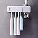 SUNJULY Distributeur de Dentifrice et Porte-Brosse à Dents avec stérilisateur UV USB,Support de Brosse à Dents 5PCS,Tenture Murale Joli Cadeau pour la Famille