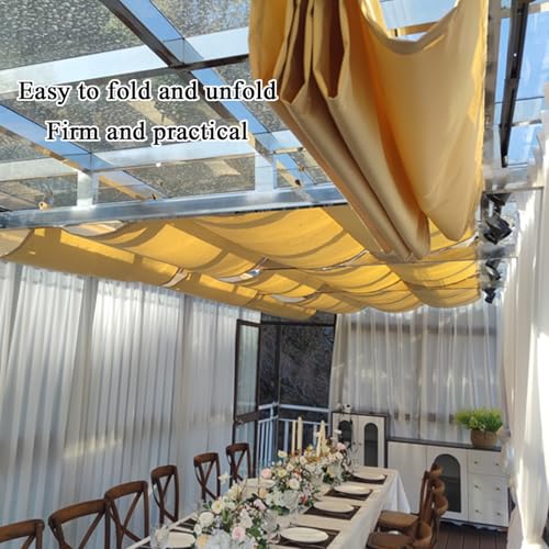 Voile d'ombrage télescopique 75% protection UV avec trous de drainage