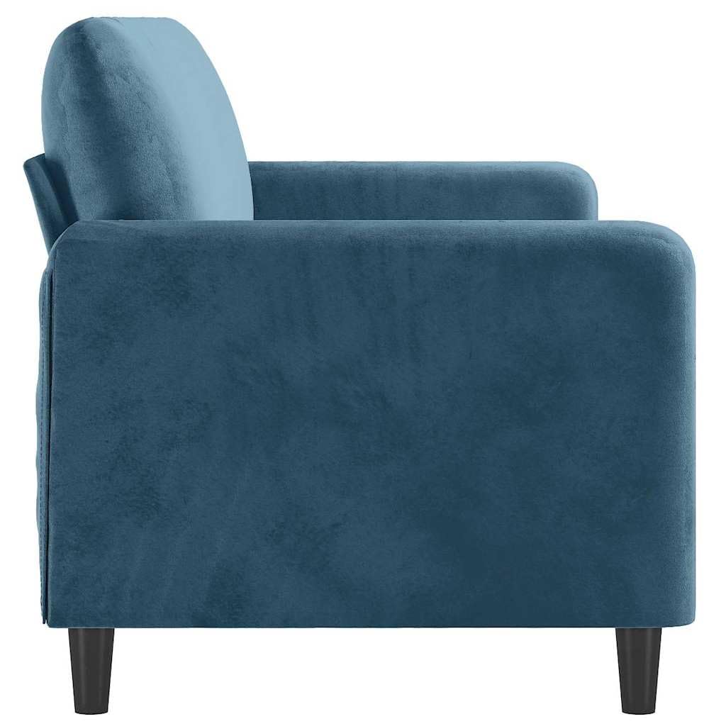vidaXL Divano a 3 Posti Blu 180 cm in Velluto