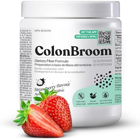 ColonBroom Psyllium Husk Powder - Colon Cleanser for Constipation & Bloating Relief, Gut Health - Vegan, Gluten-Free, Non-GMO Fiber Supplement (50 Servings)