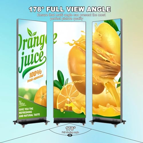 Image of Commercial LED Poster Display 80 inch, Digital Advertising Screen for Corporate Promotion, Trade Shows, Retail Stores & Event Rental, Plug & Play LED Signage with Cloud CMS & Splicing