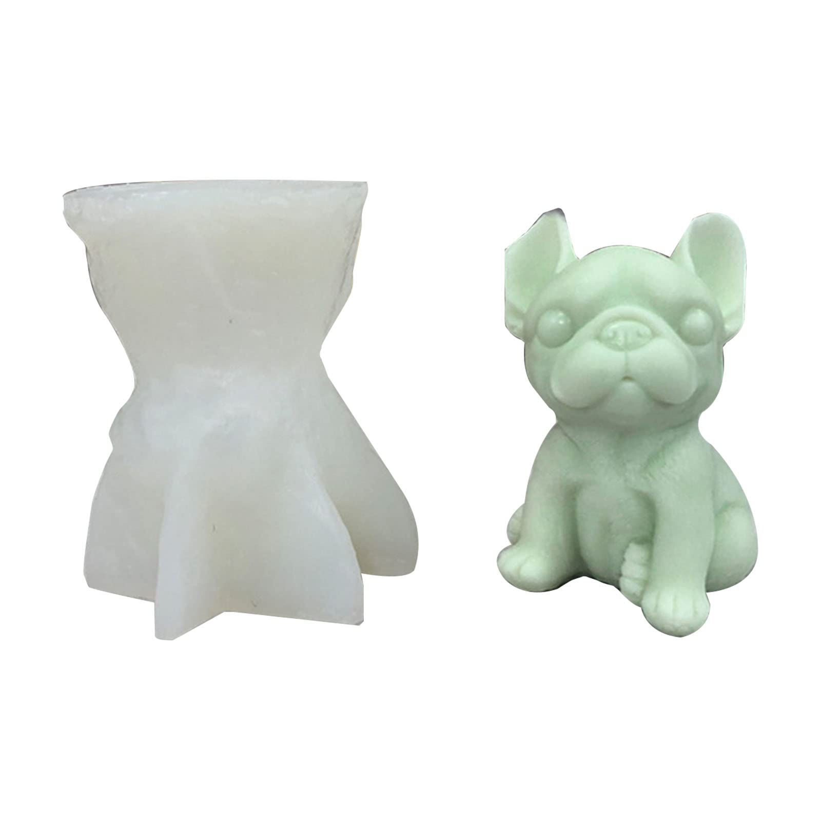 MALSSE Dogs Silicone Mold French Fighting Dog Aromath Gypsum Cake Fondant Baking Mold Gift Dog Silicone Molds for Baking