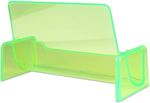 Miniatura 4 de Beauticom® Color transparente titular de tarjetas de visita de plástico para encimera de escritorio (verde transparente, 1 unidad)