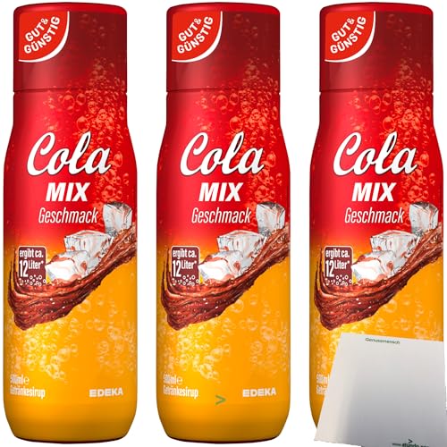 usy Bundle für Gut & Günstig Cola Mix Getränkesirup 3er Pack (3x500ml Flasche) + usy Block