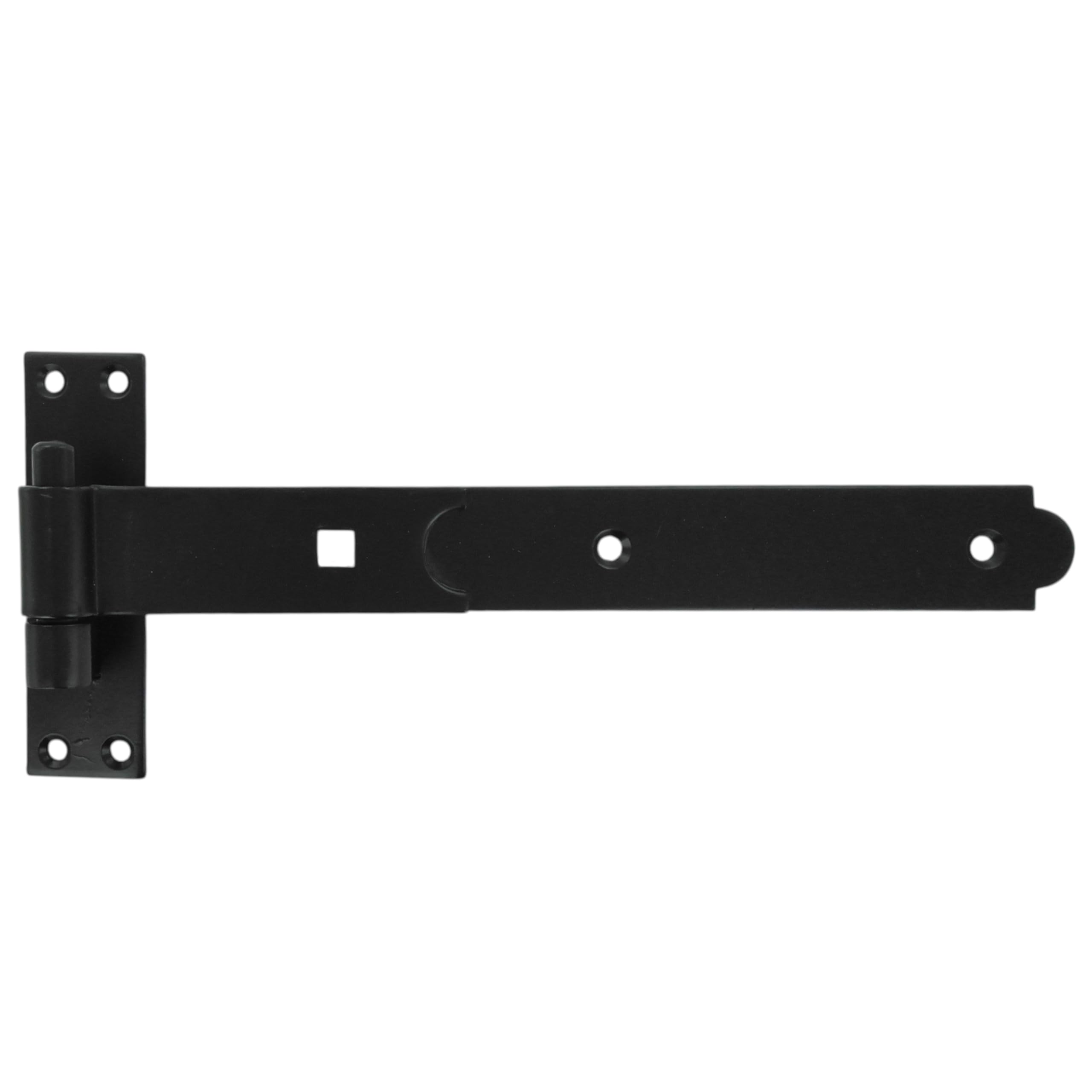 Merriway BH07588 Gate Hinge Heavy Duty Hook and Band Flat Black Epoxy 300mm (12 Inch)
