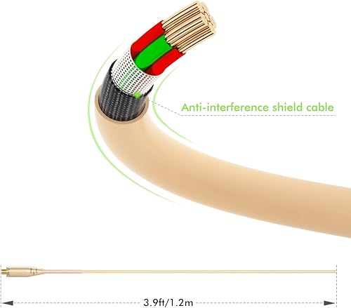 Miniatura 5 de KIMAFUN Micrófono para auricularesdiadema con gancho de oreja para colgar sobre la oreja, micrófono condensador compatible con transmisor Shure