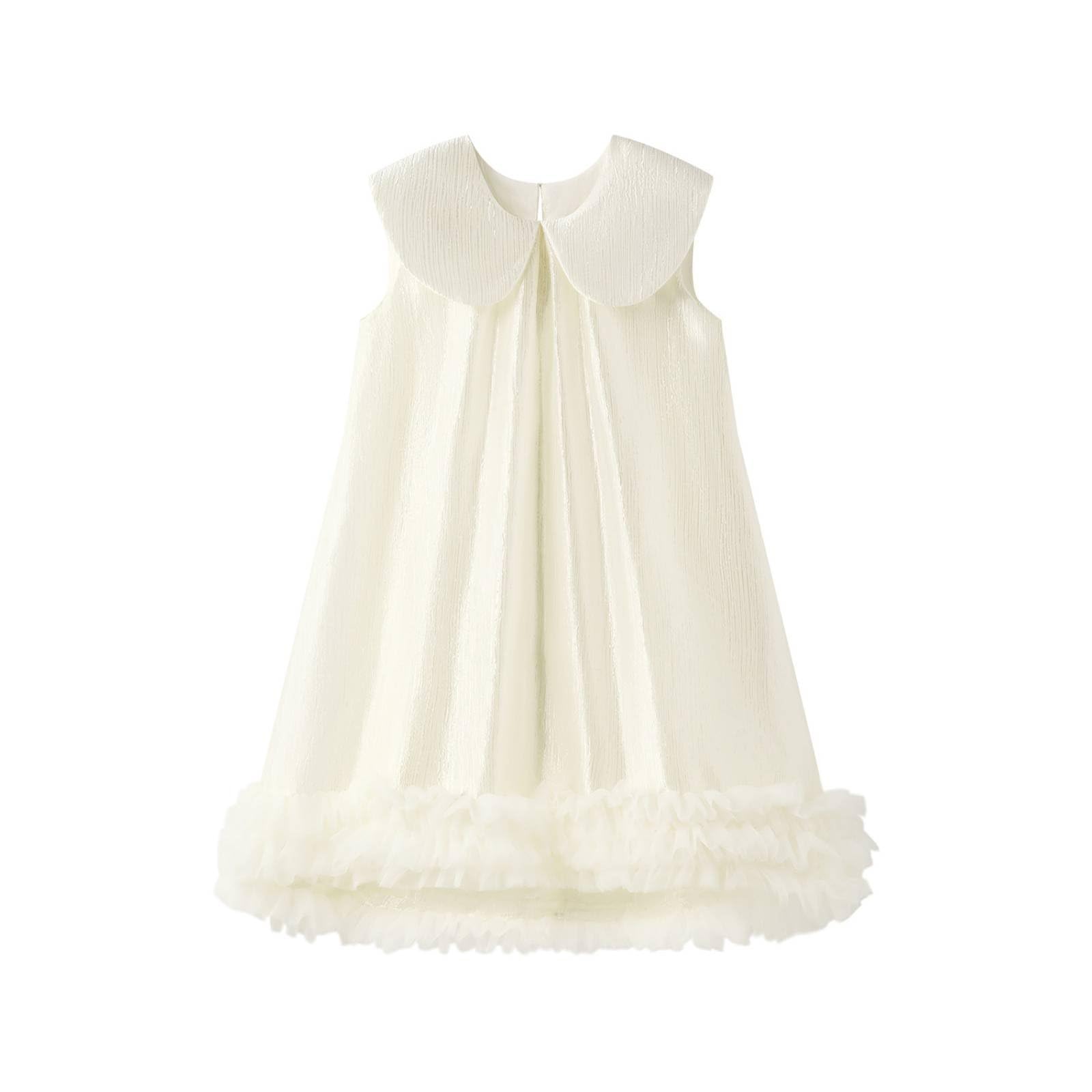 Amagogo Mädchen Satin Kleid Festkleid Partykleid Prinzessin Kleid mit Ärmellos Schnitt Und Schimmerndem Stoff für Geburtstage Hochzeiten Fotoshootings Besondere Anlässe Geeignet, 100CM