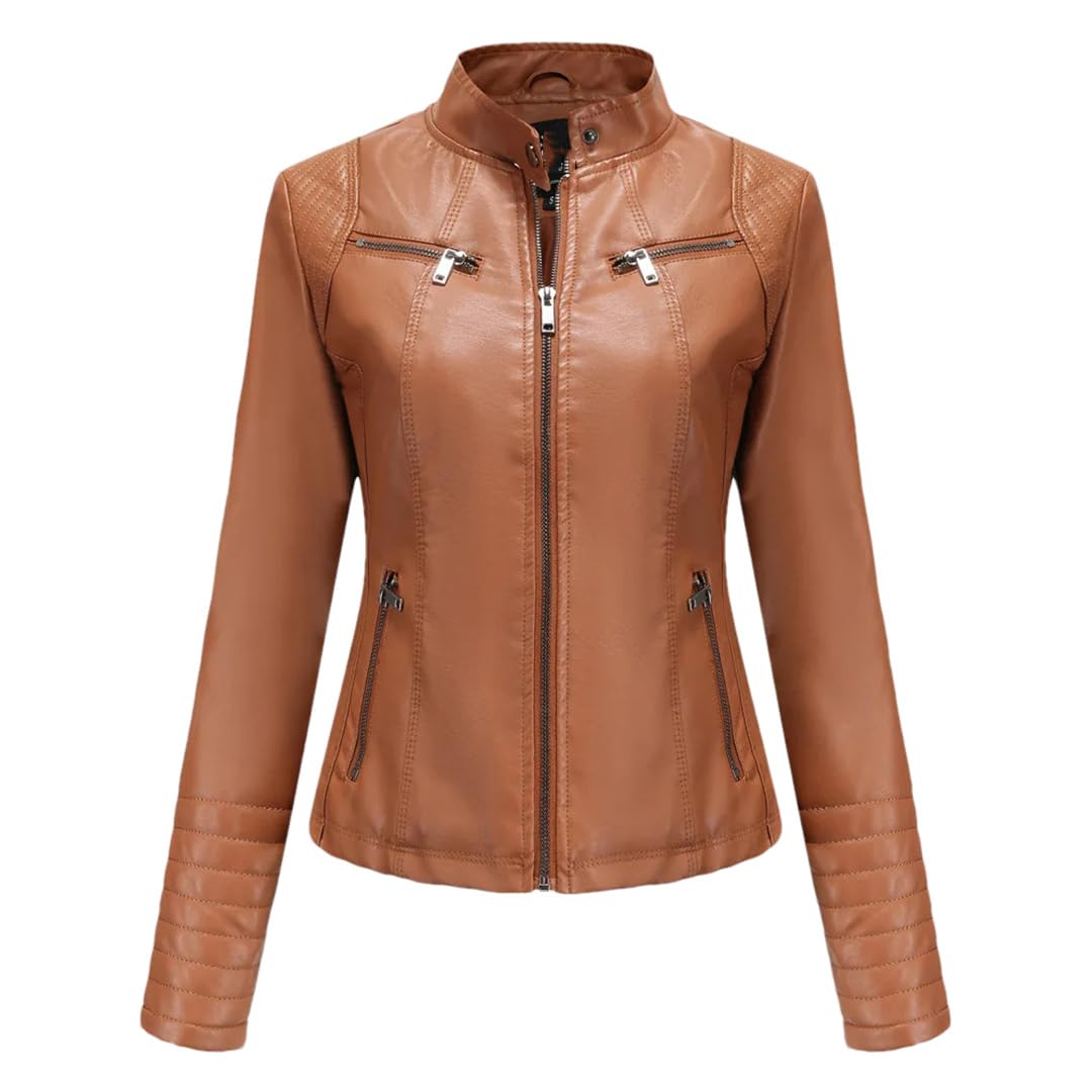 Cappotto moda donna primavera autunno giacca in ecopelle