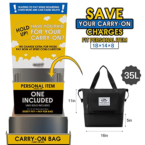 ZGWJ Travel Tote Bags, Expandable Overnight Weekender Bag for Women Foldable Carry-On2