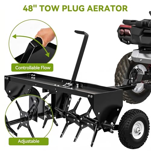 Aerador de césped remolcado con 48 pulg y cuchillas de acero miniatura 4