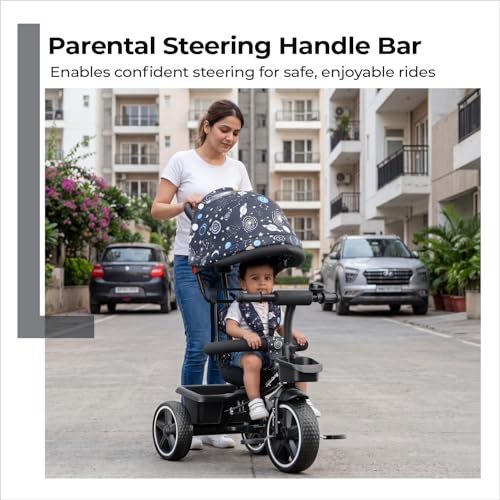 Image of Lifelong Kids Harness Parental Control Tricycle with EVA Wheels, Bell & Storage Basket|Baby Trike|Age Group 1 Years to 4 Years Carrying Capacity Upto 25 kgs