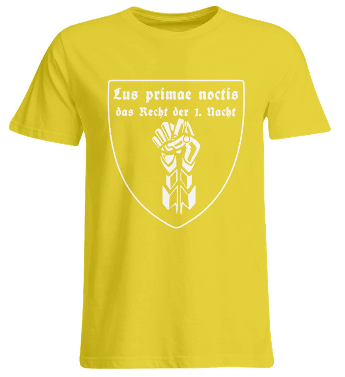 Generisch Camiseta de manga corta con texto en alemán "LUS primae Noctis", talla grande, dorado, XXXXXL
