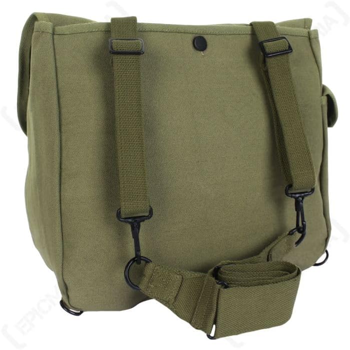 U.S. WW2 M1936 Musette Bag w/Shoulder Strap,WWII Shoulder Messenger Bag, Vintage Tactical Bags Military Crossbody Haversack - Image 4