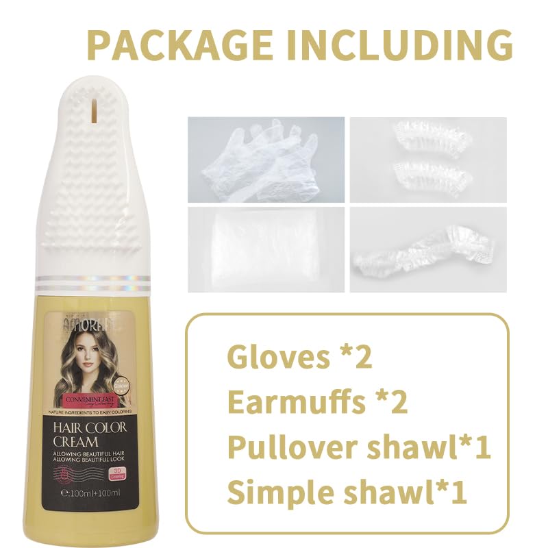 Miniatura 4 de Amorfire Tinte para el cabello rubio dorado, color permanente para el cabello, cobertura de 100 % canas, para mujeres, ingredientes naturales