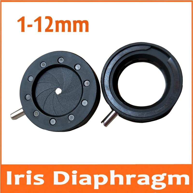 Microscope Durable 1-12mm Amplifying Diameter Metal Zoom Optical Iris for Digital Camera Microscope Adapter