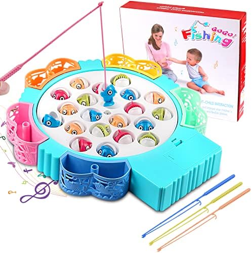 Rawink Gioco da tavolo per la pesca con musica, gioco da tavolo e gioco educativo 21 pesci per bambini dai 3 ai 5 anni