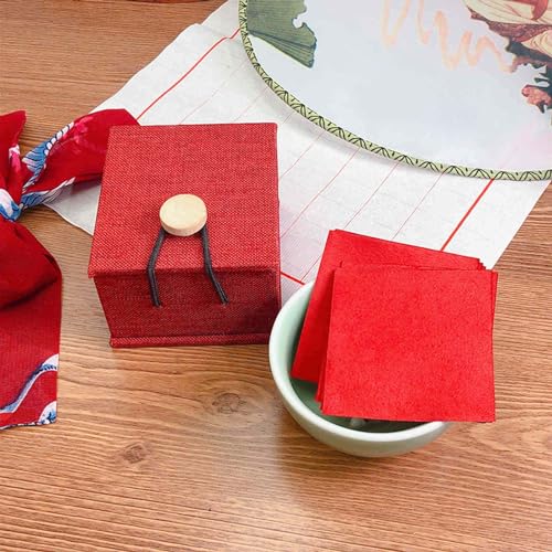 12 Sheets/Box Ancient Chinese Lipstick Paper with Natural Petal Extracts Lasting Colour Velvet Matte Non-Stick Red Lipstick Paper - Image 7