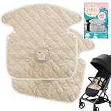 【保育士監修・安心2枚セット】防水シート おもらし対策 うんち漏れ 滑り止め付き チャイルドシート ベビーカー (ベージュ)