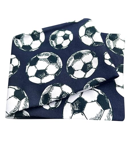 Wollhuhn ÖKO Kinder/Jungen/Mädchen Cooles Elastisches Stirnband/Haarband Bequem Zweilagig Jersey Oder Fleece Viele Motive 21215152 (Fußball Dunkelblau)