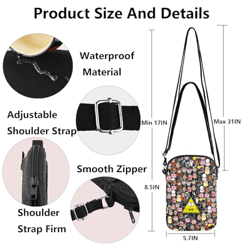G2TUP Bill Cipher Crossbody Bag Bill Cipher Gifts Cmabel & Dipper Cartoon Gifts Mistery Shack Shoulder Bag2