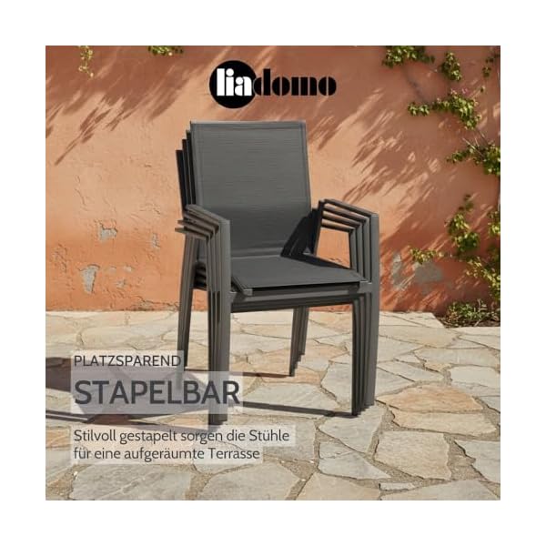 Pellaro Stapelstuhl 2er-Set Anthrazit