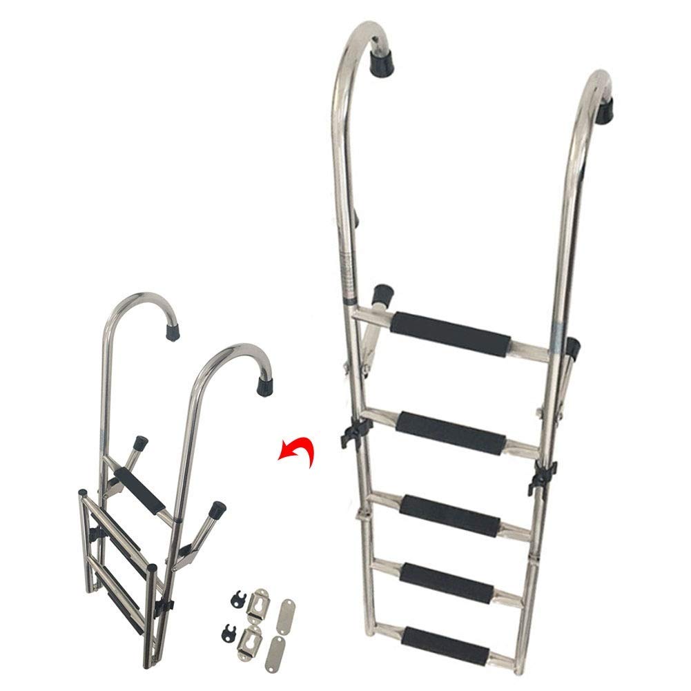 Buy YLKCU Boat Ladder Telescoping 5 Step Ladder for Marine Boat/Yacht