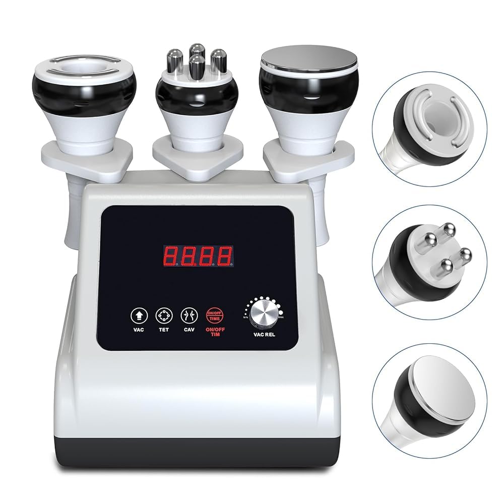 40K Masajeador Anticelulitico Maquina Anticelulitis, 3 en 1 Cavitacion y Radiofrecuencia Corporal Facial Casa, Dispositivo de Masaje Corporal para Abdomen glúteos Muslos Cuidado Piel
