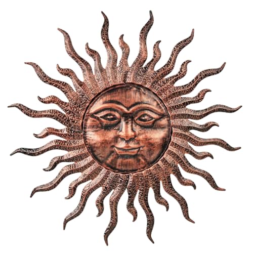 VEWOGARDEN Sun Outdoor Wall Decor 29 Waterproof Large Metal Wall Art for Home Outside Patio Garden Fence Decorations Antique Bronze