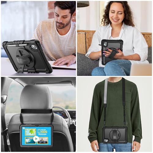 Image of SEYMAC stock Tablet Case for Lenovo Idea Tab 11'' / M11 (TB336FU /TB330FU) 11 inch Drop-Proof Protection Cover with 360 Rotate Stand & Strap [Pen Holder] & Screen Protector 2025 /2024, Black