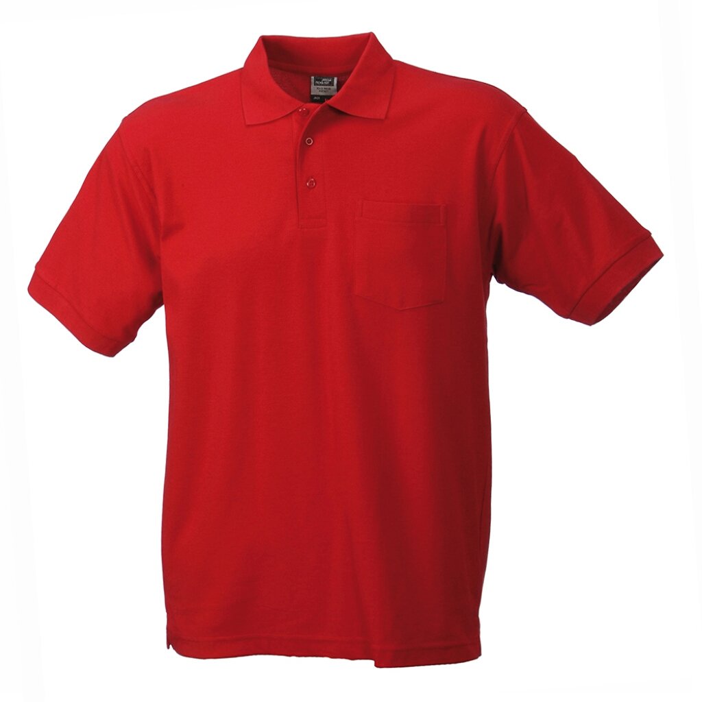James & Nicholson Men's Red Classic Piqué Polo Shirt With Breast Pocket (M, )