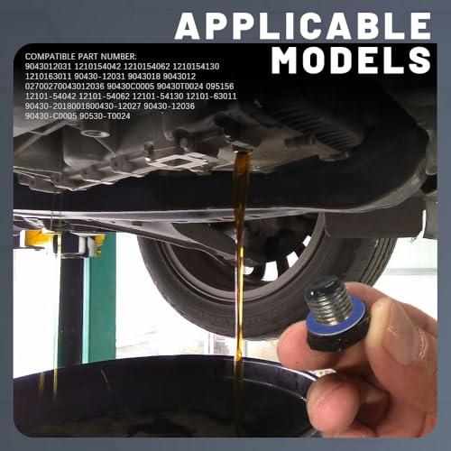 Image of 20PCS Oil Drain Plug Gaskets, Engine Oil Washer, 90430-12031 Oil Pan Drain Plug Gasket, Aluminum M12 Crush Washer Oil Drain Plug Replacement for Toyota Lexus Scion