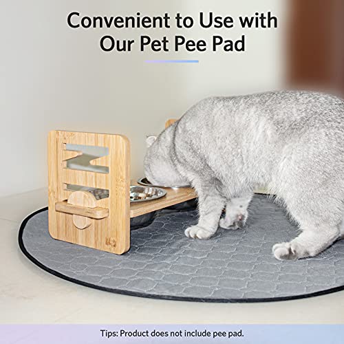 DUDUPE Bamboo Elevated Dog Bowls with Stand Adjustable Raised Puppy Cats Food Water Bowls Holder Rabbit Feeder for Small… - Image 5