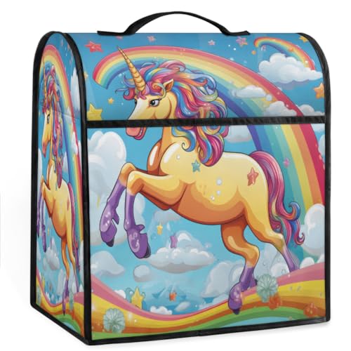 Coffee Maker Cover Cute Unicorn Rainbow Kitchen Appliance Covers Small Appliance Covers Blender Cover Juicer Cover Dust Covers for Kitchen Appliances with Top Handle and Pockets,Washable,C840