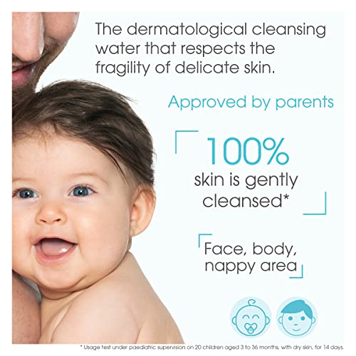 Bioderma ABCDerm H2O - Baby Skin Care - Micellar Cleansing Water for Babies and Kids, Blue, 1lt - Image 6
