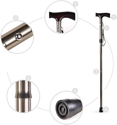 Miniatura 3 de Fullgaden Versión mejorada para senderismo, senderismo, camping y poste plegable, portátil, ajustable, muletas de montañismo al aire libre para