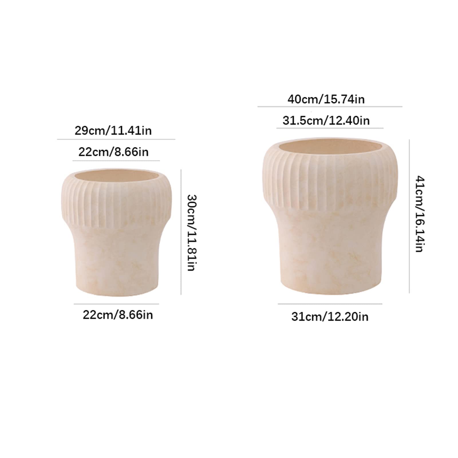 Vasi da Giardino Vasi da Fiori in Cemento, vasi da piantare Moderni con Foro di drenaggio, Vaso da Fiori Decorativo per l'home Office, fioriere per Interni ed Esterni