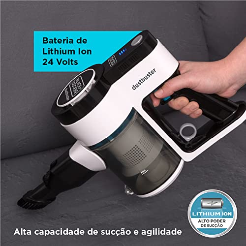 Black Decker Aspirador de Pó Vertical, Portátil, Alta Capacidade de Sucção 2 em 1, Modelo AV240, 24V