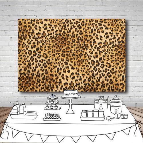 Fondo leopardado 7x5FT vinilo marrón dorado miniatura 5