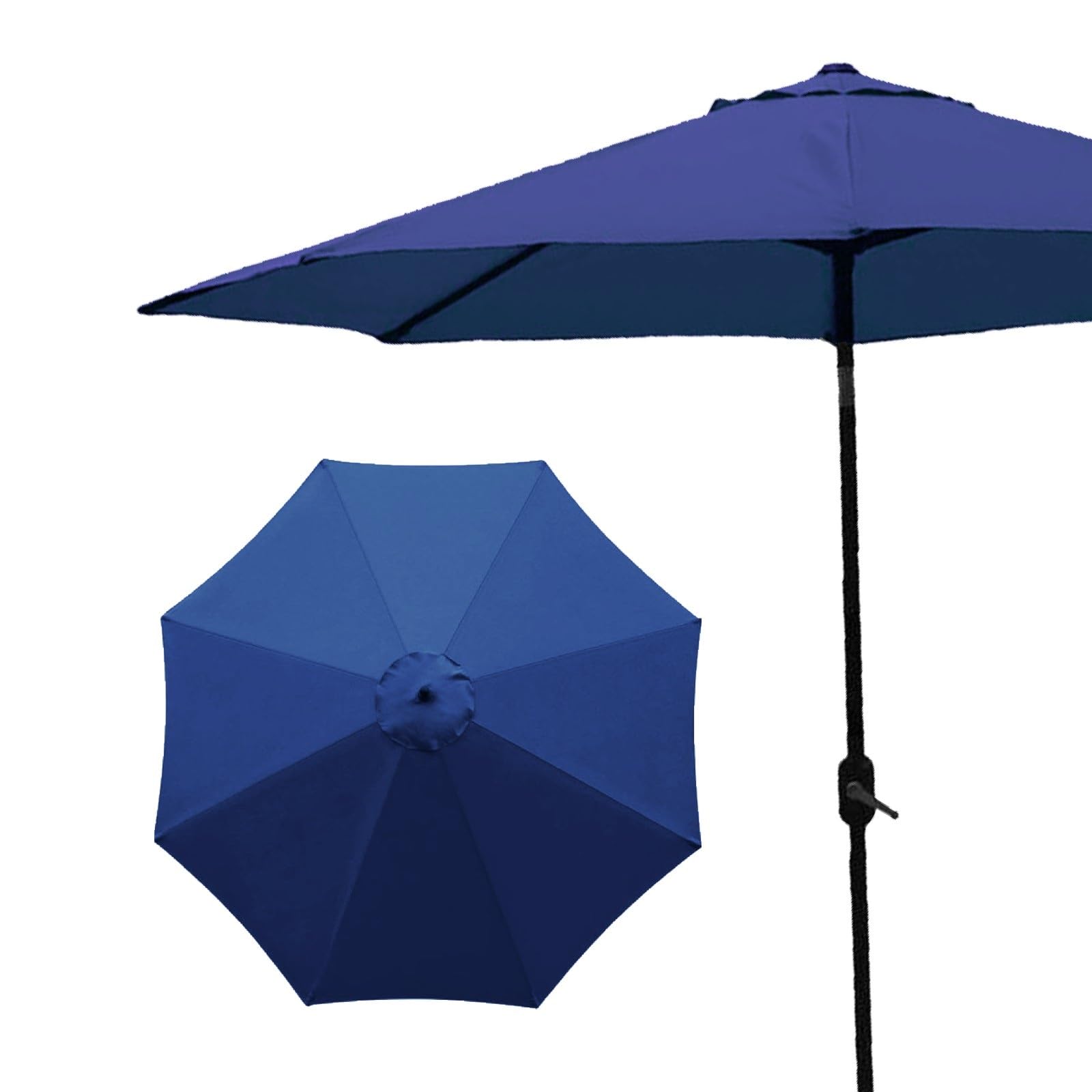 Janeepoch Umbrellas Replacement Replacement Parasol Covers Polyester Umbrella Canopy Cover for Garden Patio, Beach, Pool, Yard, Terrace, Outdoor 2/2.7/3.0m(Color:Blue,Size:2m 6 Ribs)