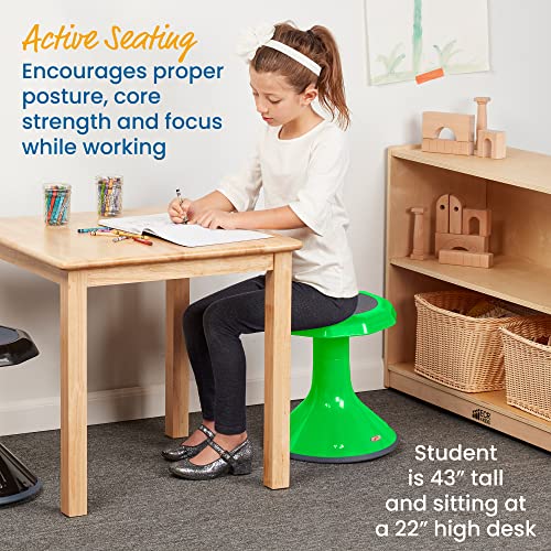 Image of ECR4Kids ACE Active Core Engagement Wobble Stool, 15-Inch Seat Height, Flexible Seating, Grassy Green