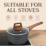 Bakken Master 20 Piece Cookware Set - Pots and Pans with Handle Grips and Tempered Glass Lids, With 6-piece Bakeware Set, Nonstick Granite Coating, Ceramic Max Temperature (Up To 500°F), Marble Color - Image 6