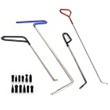 LadyRosian Paintless Dent Removal Rods Kit 18PCS with Rubber Replaceable Heads Tool for Car Body Hail Damage Dent Repair
