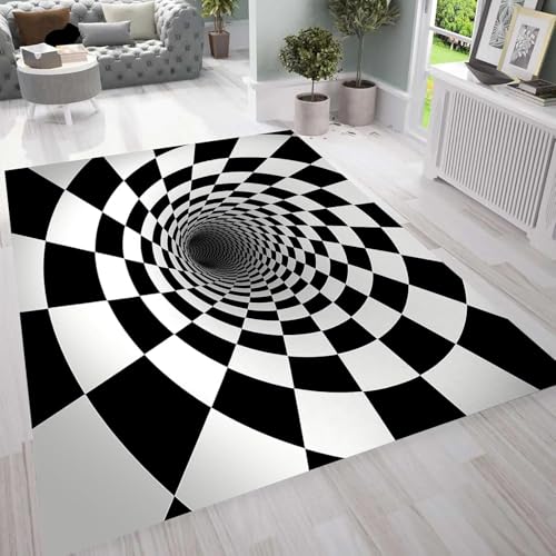 Tapis de zone 3d en polyester doux géométrique abstrait pour chambre d'enfant - 2