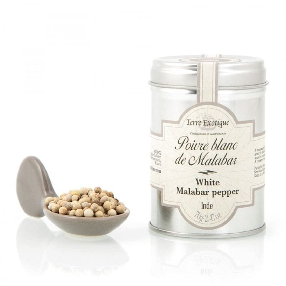 Poivre blanc de Malabar (Inde) boite de 70g - Terre Exotique